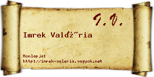 Imrek Valéria névjegykártya